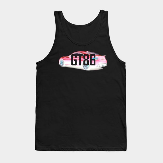 GT86 PIXEL PINK WHITE Tank Top by CharlieCreator